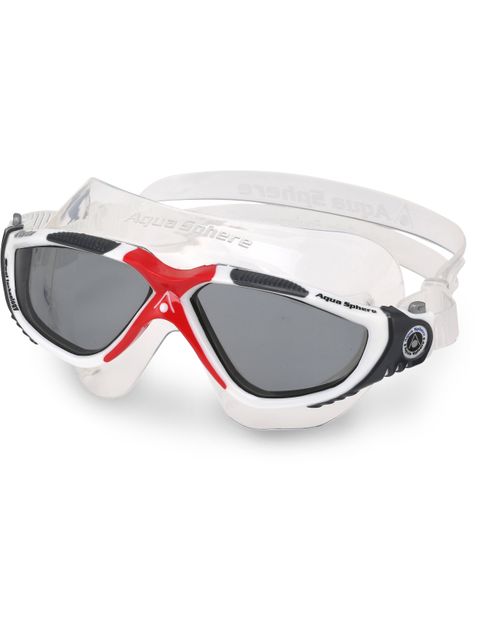 Aqua Sphere Vista Smoke Swim Mask - White, Red & Grey