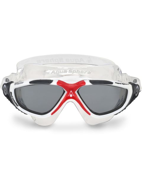 Aqua Sphere Vista Smoke Swim Mask - White, Red & Grey