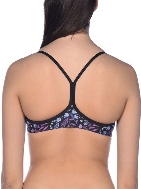 Arena Bandeau Be Black & Multi Bikini Top