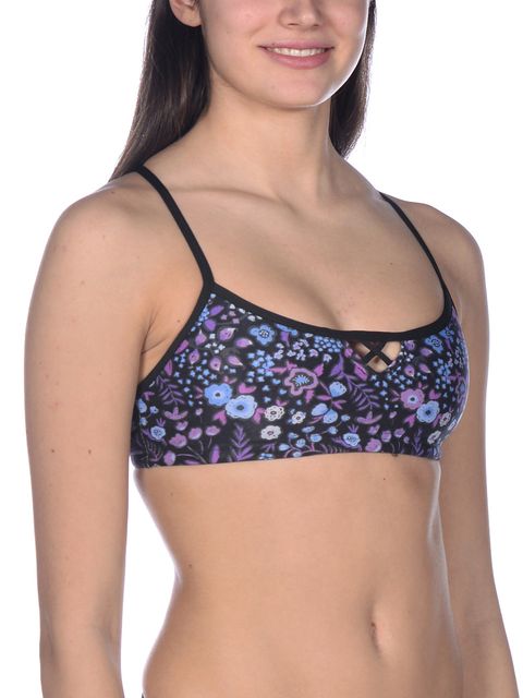 Arena Bandeau Be Black & Multi Bikini Top