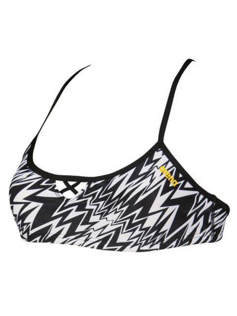 Arena Bandeau Be Black & White Bikini Top