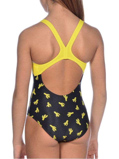 Arena Cactus Junior Black & Yellow Girls One Piece