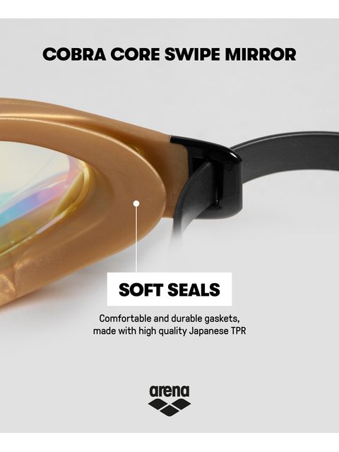 Arena Cobra Core Swipe Goggles - Blue Mirror/Blue/White