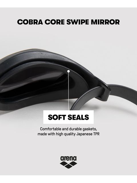 Arena Cobra Core Swipe Goggles - Silver Mirror/Black