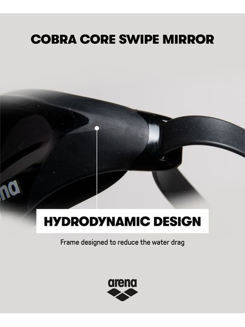 Arena Cobra Core Swipe Goggles - Silver Mirror/Black