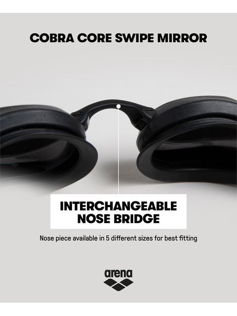 Arena Cobra Core Swipe Goggles - Silver Mirror/Black