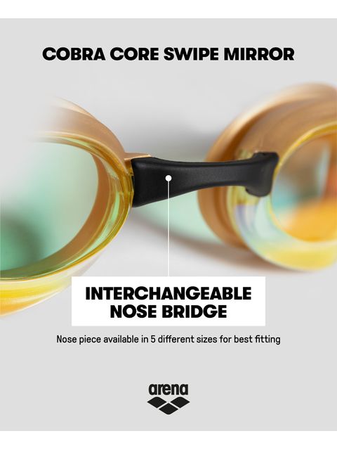 Arena Cobra Core Swipe Mirror Goggles - Yellow & Gold