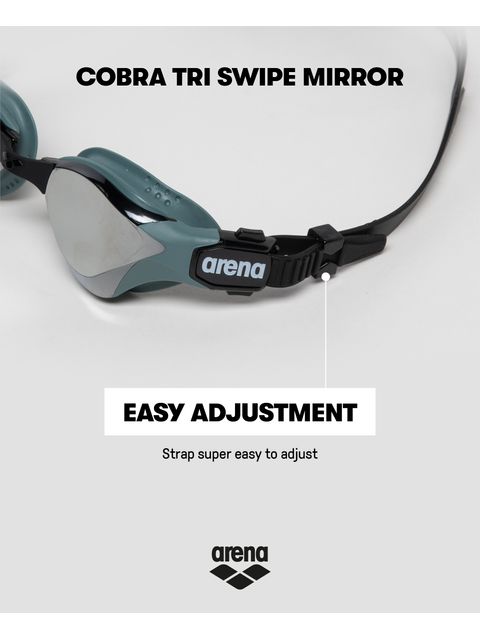 Arena Cobra Tri Swipe Goggles - Silver Mirror/Black