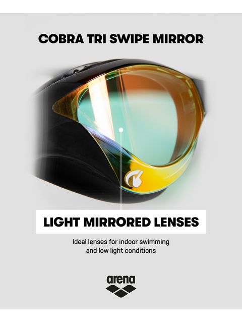 Arena Cobra Tri Swipe Goggles - Yellow Mirror/Black