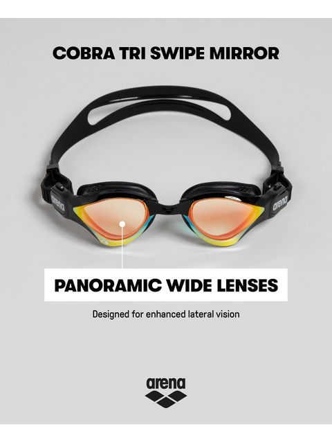Arena Cobra Tri Swipe Goggles - Yellow Mirror/Black