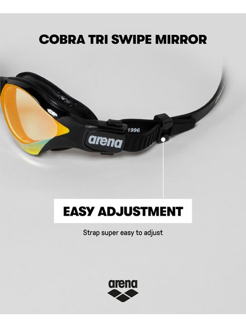 Arena Cobra Tri Swipe Goggles - Yellow Mirror/Black