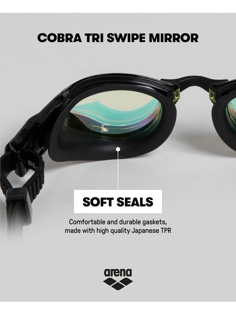 Arena Cobra Tri Swipe Goggles - Yellow Mirror/Black