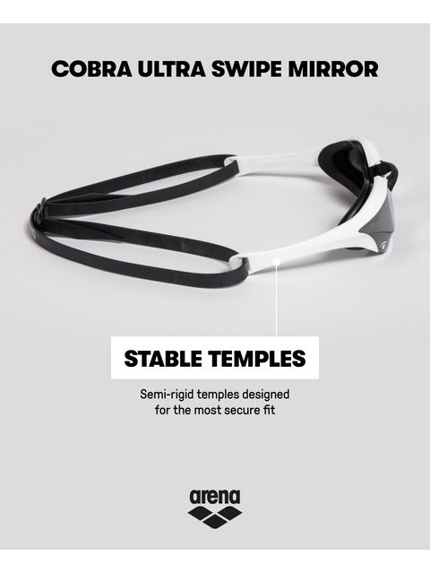 Arena Cobra Ultra Swipe Goggles - Silver Mirror/Black