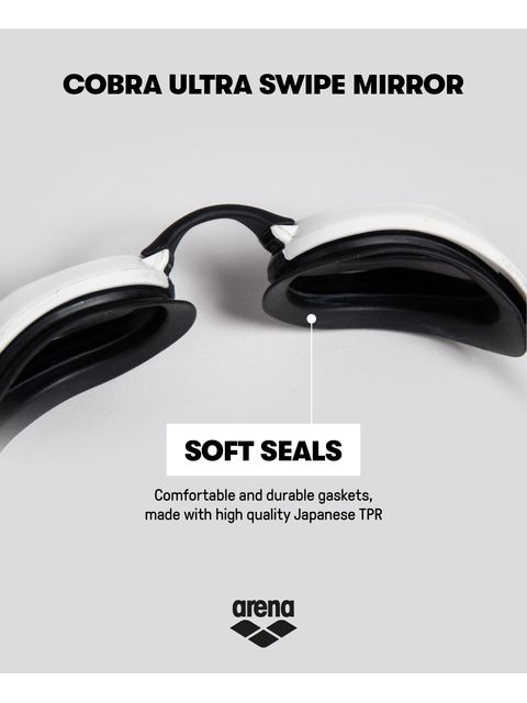 Arena Cobra Ultra Swipe Goggles - Silver Mirror/Blue