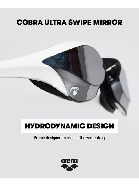 Arena Cobra Ultra Swipe Goggles - Silver Mirror/White