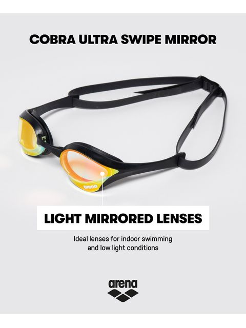 Arena Cobra Ultra Swipe Goggles - Yellow Mirror/White