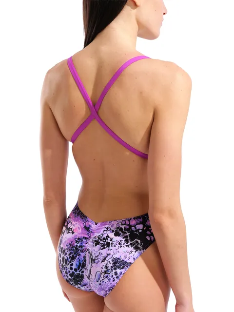 Arena Criss Cross One Piece - Earth View Purple