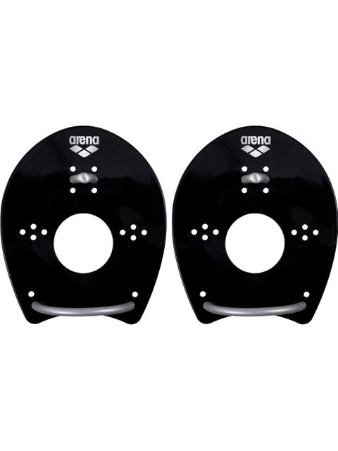 Arena Elite Hand Paddles - Black & Silver
