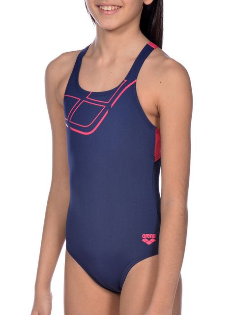 Arena Essentials Junior Navy Girls One Piece