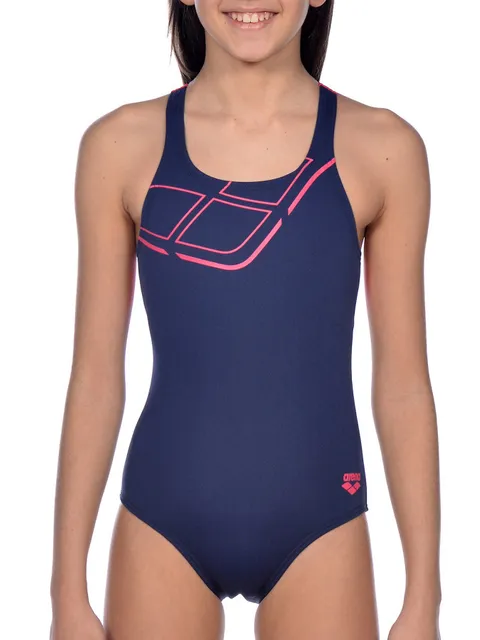 Arena Essentials Junior Navy Girls One Piece