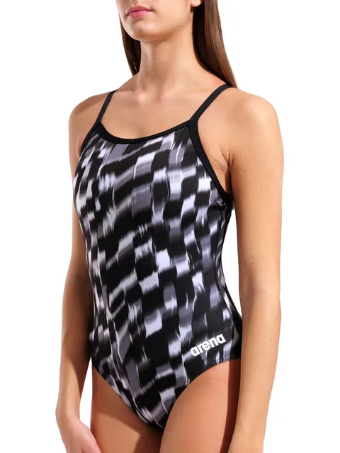 Arena Lightdrop Back One Piece - Wave Black