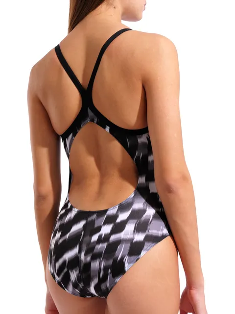 Arena Lightdrop Back One Piece - Wave Black