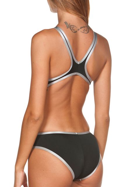 Arena One Biglogo Black & Silver Womens One Piece