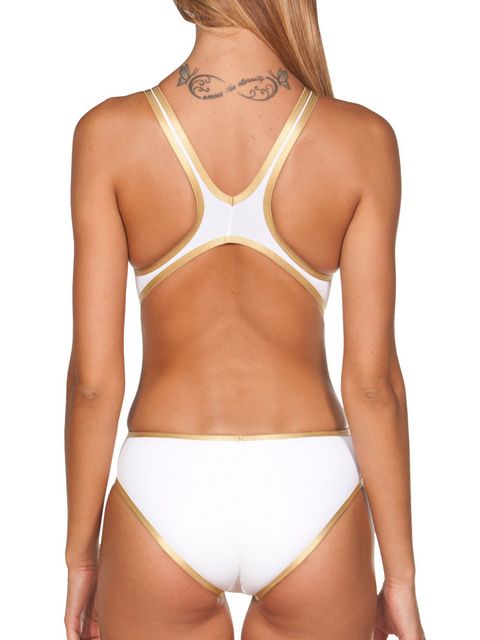 Arena One Biglogo White & Gold Womens One Piece