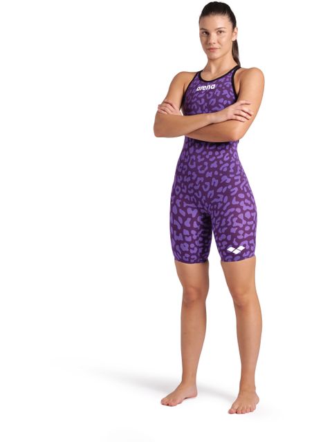Arena Powerskin Carbon Air 2 Openback Kneeskin - Leopard Violet