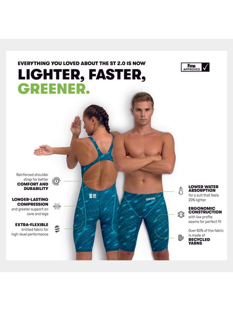 Arena Powerskin ST NEXT Kneelength - Clean Sea Blue