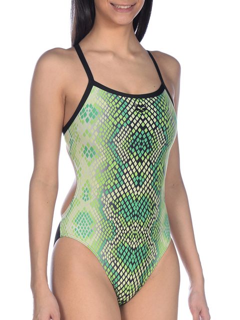 Arena Snake Skin Black & Green Womens One Piece