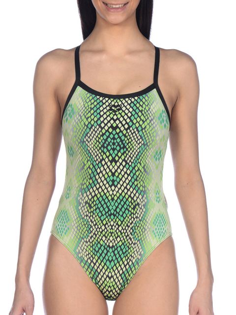 Arena Snake Skin Black & Green Womens One Piece
