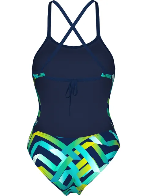 Arena Texture Tie Back One Piece - Multi/Navy