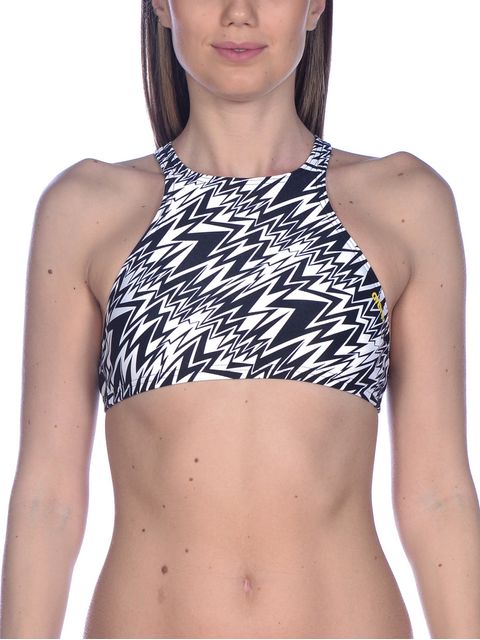 Arena Think Black & White Bikini Top