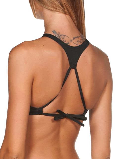 Arena Think Black & Yellow Bikini Top