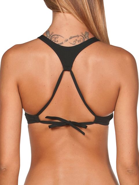 Arena Think Black & Yellow Bikini Top