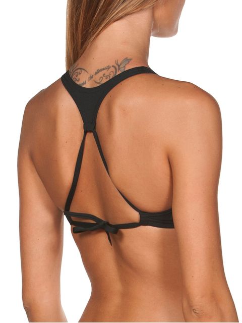 Arena Think Black & Yellow Bikini Top