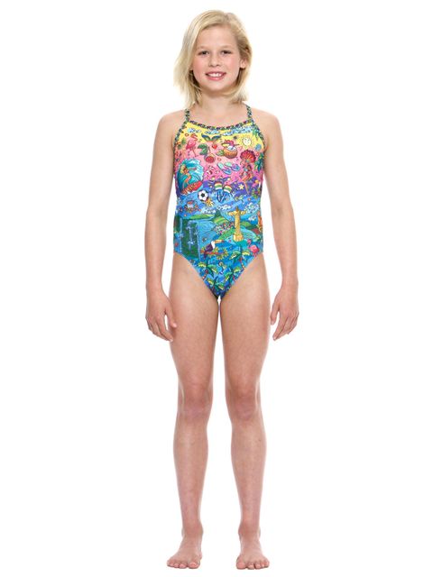 AMANZI Rio Girls One Piece Swimsuit Front