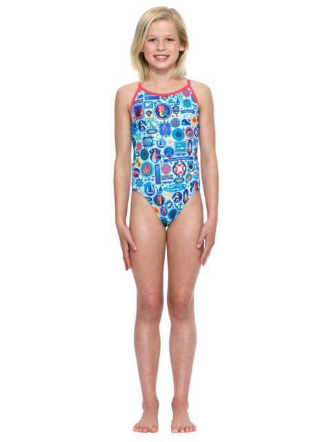 AMANZI Seafarer Girls One Piece Swimsuit Front