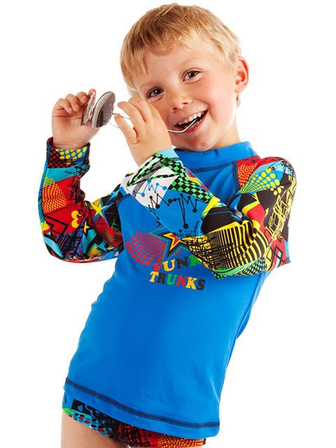 Funky Trunks Varsity Blues Toddler Boys Sleeved Rash Shirt