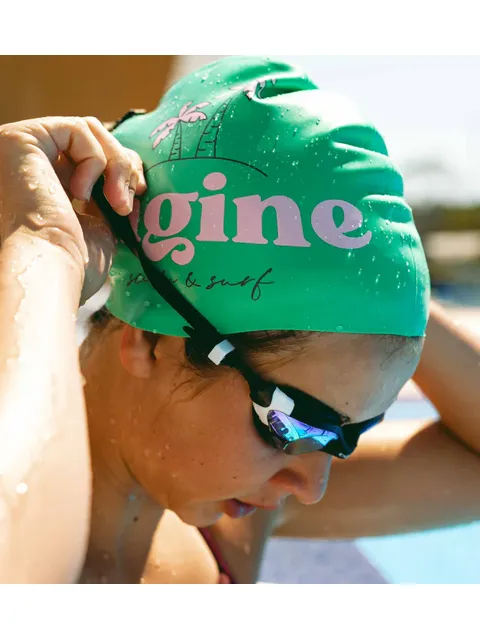 Engine Palm Swim Cap - Apple