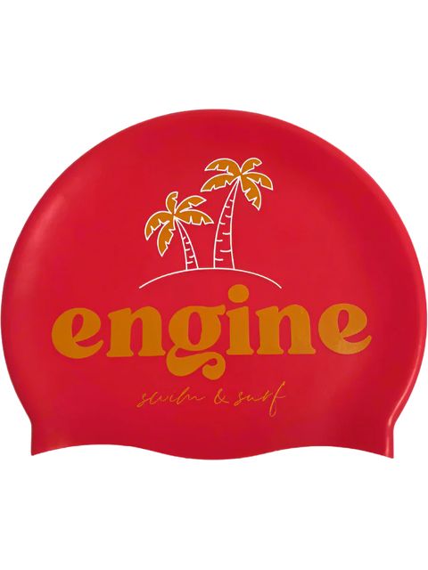 Engine Palm Swim Cap - Neon Red
