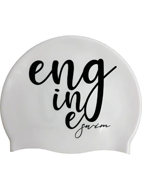 Engine Signature Swim Cap - White