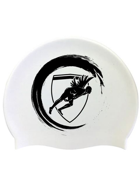 Engine Wave Swim Cap - White & Black