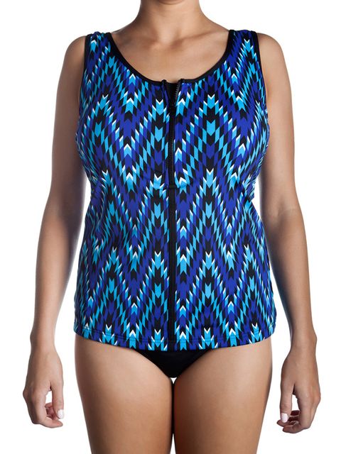 Funkita Form Razor Blast Zip Front Tankini Top