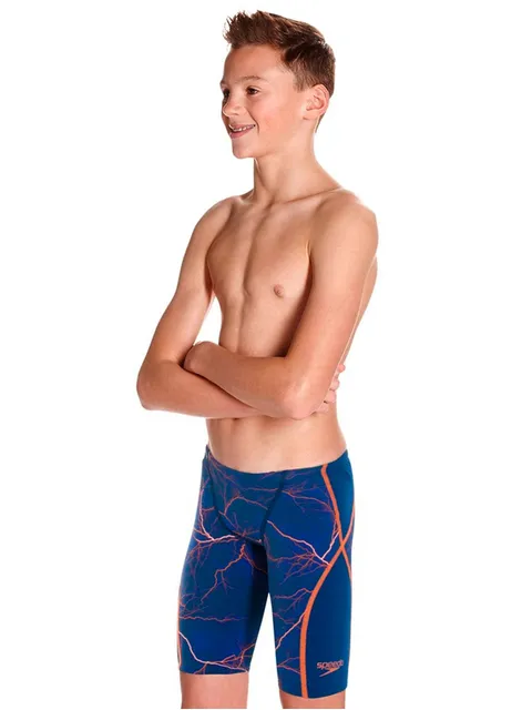 Speedo Fastskin Junior LZR Racer X Blue & Fluro Orange Jammers