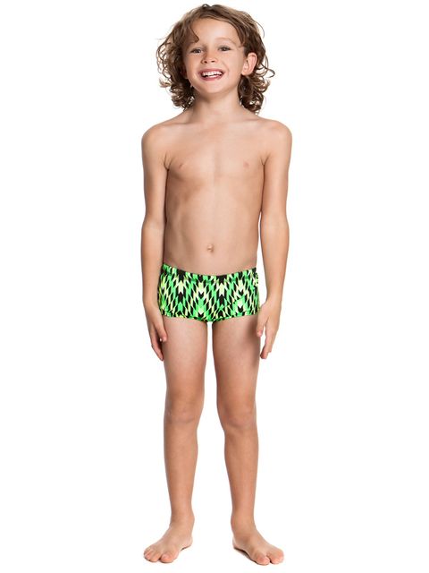 Funky Trunks Neon Razor Toddler Boys Trunks Front