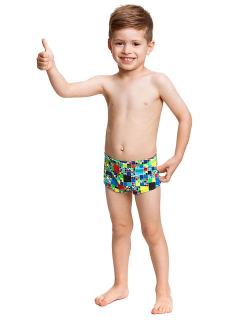 Funky Trunks Rubiks Runner Toddler Boys Trunks Action