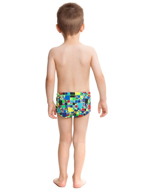 Funky Trunks Rubiks Runner Toddler Boys Trunks Back Full