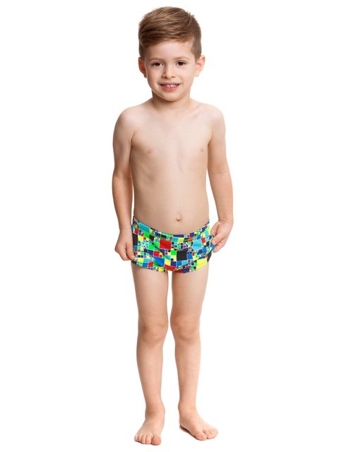 Funky Trunks Rubiks Runner Toddler Boys Trunks Front Full